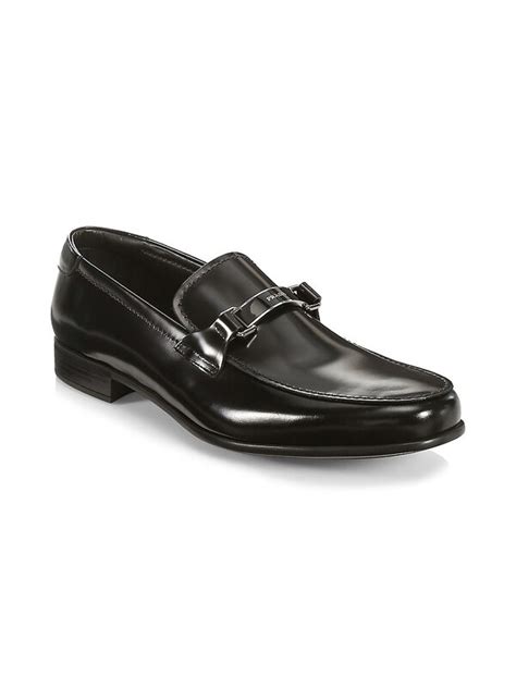 prada spazzalato black leather penny loafers women similar brand|Prada leather loafers dupes.